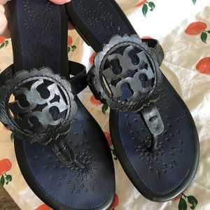 Tory Burch Scalloped Miller Sandal Black